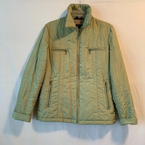 Utex Design Women Olive Green Quilted Jacket Size M - Picture 5 of 7